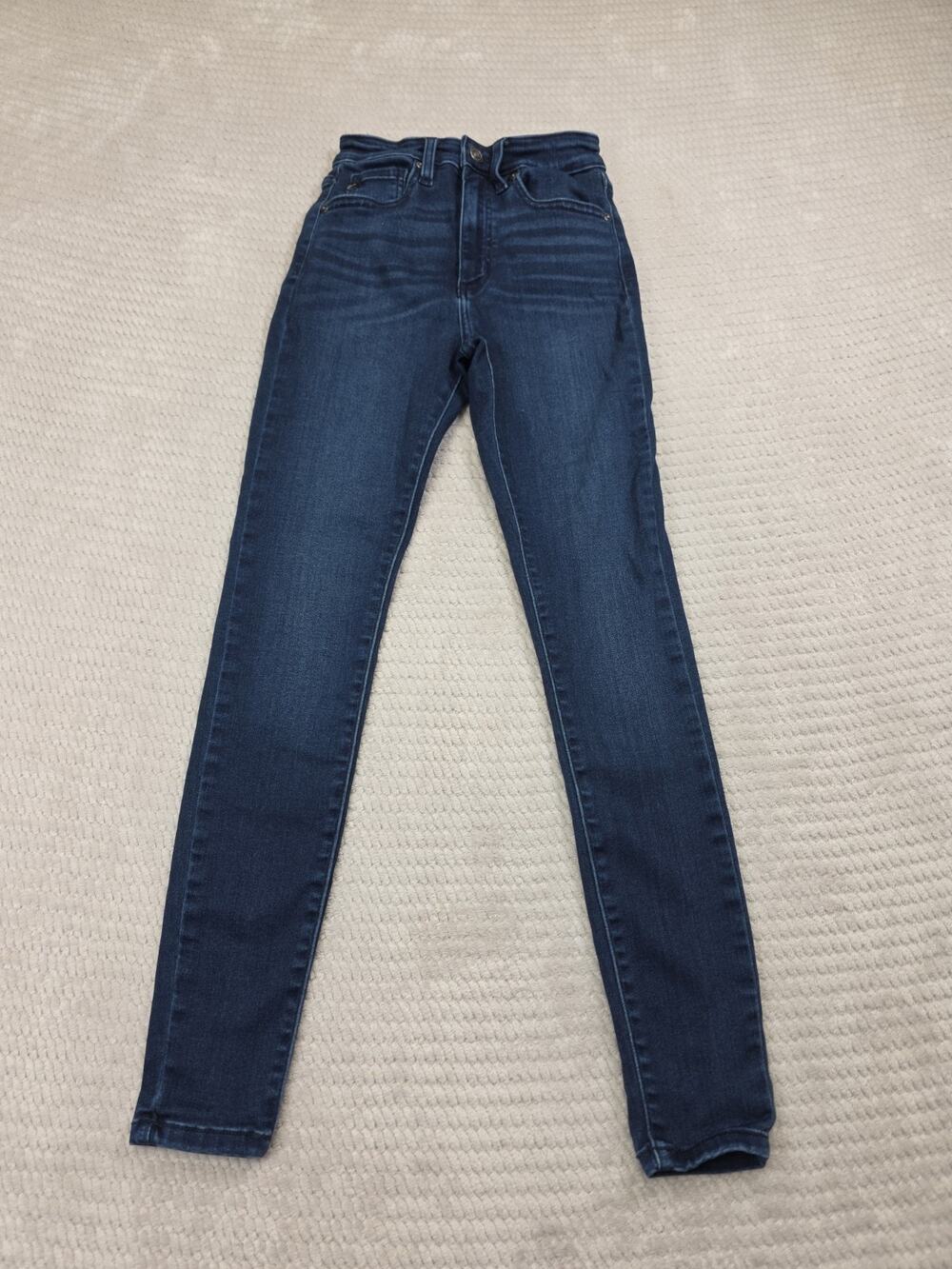 Kancan Jeans Womens 1 Skinny Fit Highrise Stretch Dark Wash